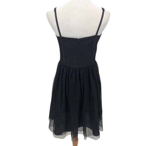 JILL Jill Stuart Dress Womens 10 Mini Corset Tulle Swiss Dot Lace Black - Picture 6 of 8